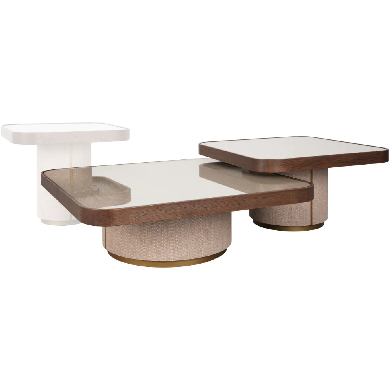 Richmond Salontafel Willox Beige Glas Set Van 2