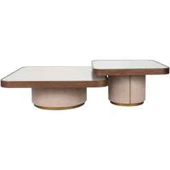Richmond Salontafel Willox Beige Glas Set Van 2