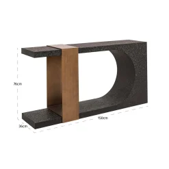 Richmond Sidetable Bazel Zwart/Goud 150cm