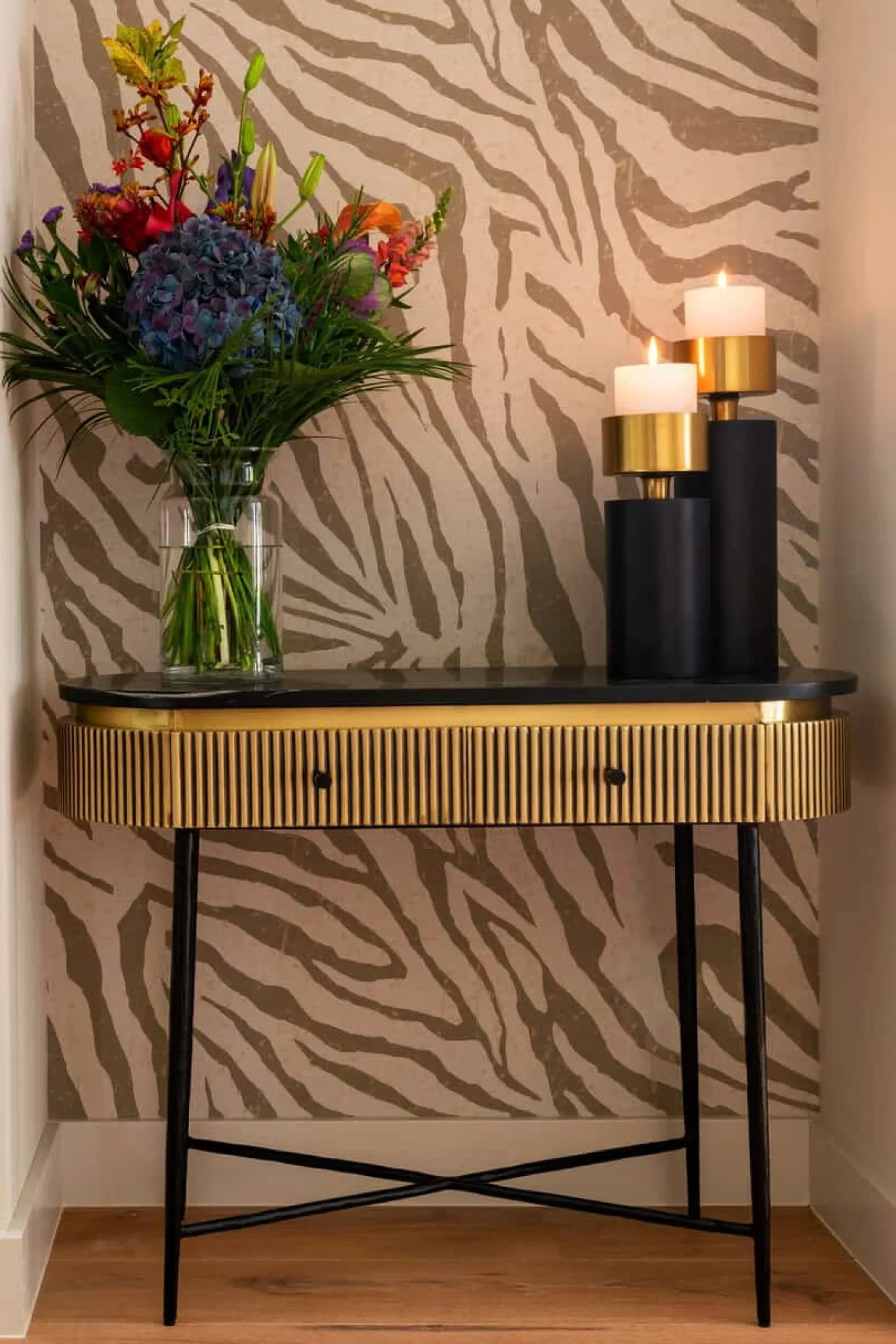Richmond Sidetable Ironville Marmer Goud 100cm