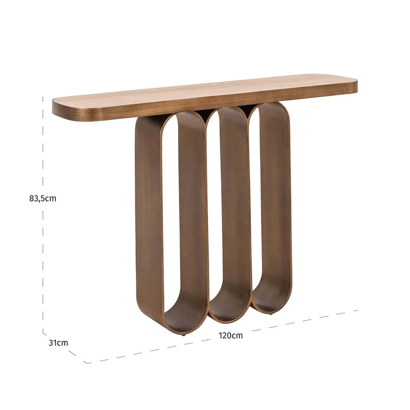 Richmond Sidetable Locarno Brushed Goud 120cm