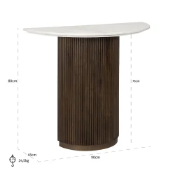 Richmond Sidetable Mayfield Marmer Wit 90cm