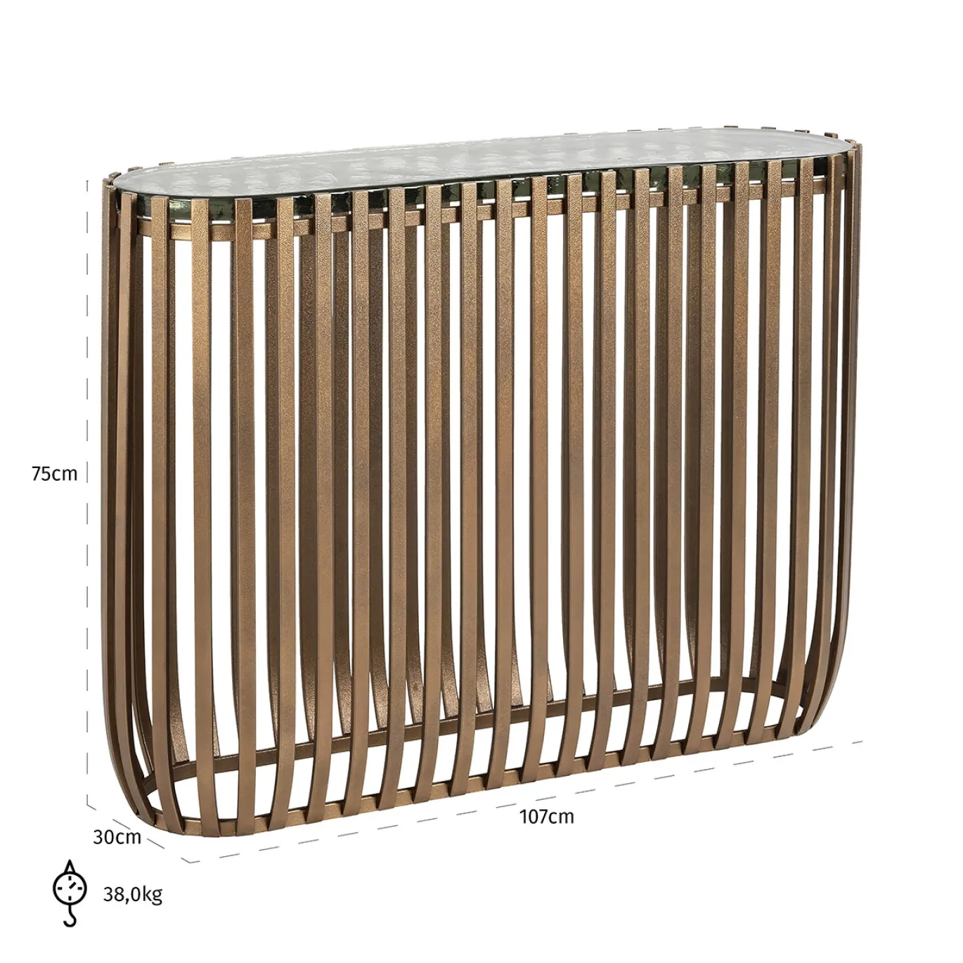 Richmond Sidetable Volante Glas 100cm