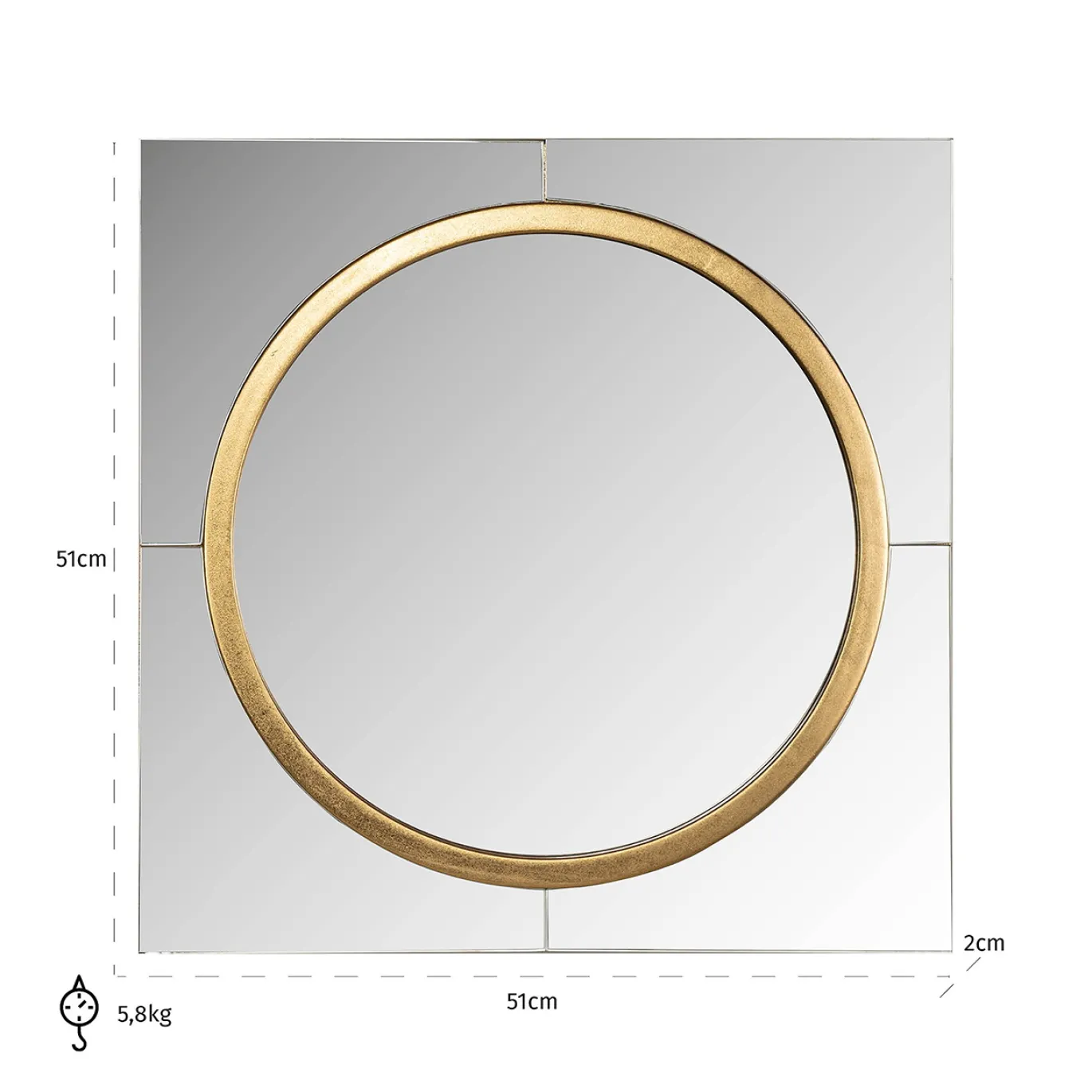 Richmond Spiegel Briana Rond Goud