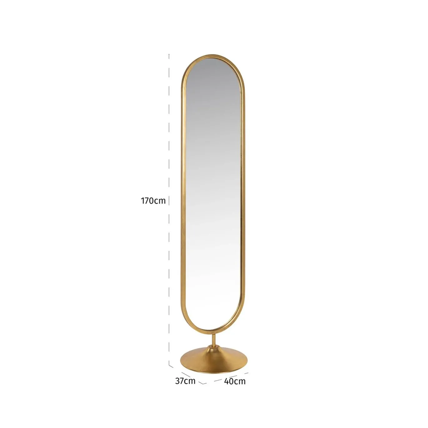 Richmond Staande Spiegel Moya Goud 170cm
