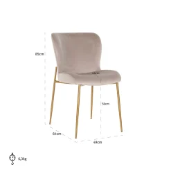 Richmond Stoel Odessa Khaki Brushed Goud Set van 2