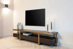 Richmond Tv-meubel Diddley Zwart/Goud 220cm