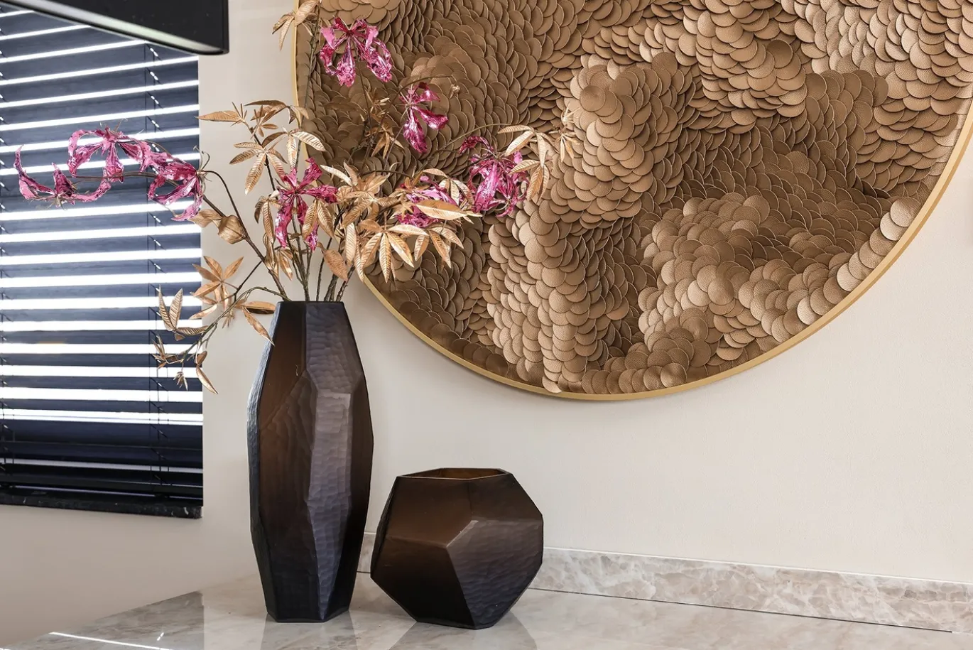 Richmond Wanddecoratie Bloom Goud Ø110cm