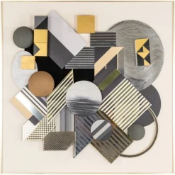Richmond Wanddecoratie 3D Block Zwart/Goud