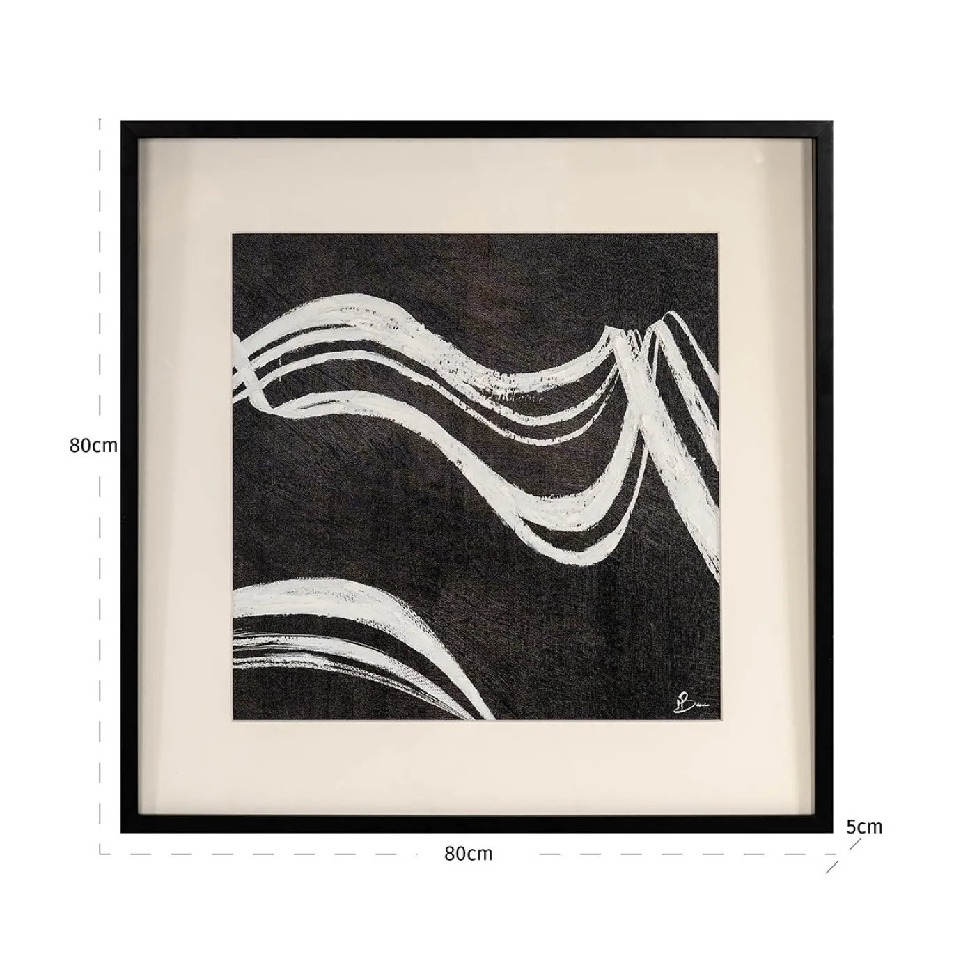 Richmond Wanddecoratie Jozy Zwart 80x80cm