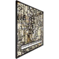 Richmond Wanddecoratie Piano Wibi Zwart/Goud 158x188cm