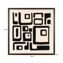 Richmond Wanddecoratie Shanita Zwart/Wit 105x105cm