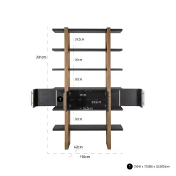 Richmond Wandkast Cambon 4-Deuren 4-Planken Dark Coffee