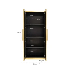 Richmond Wandkast Ironville Goud 191cm