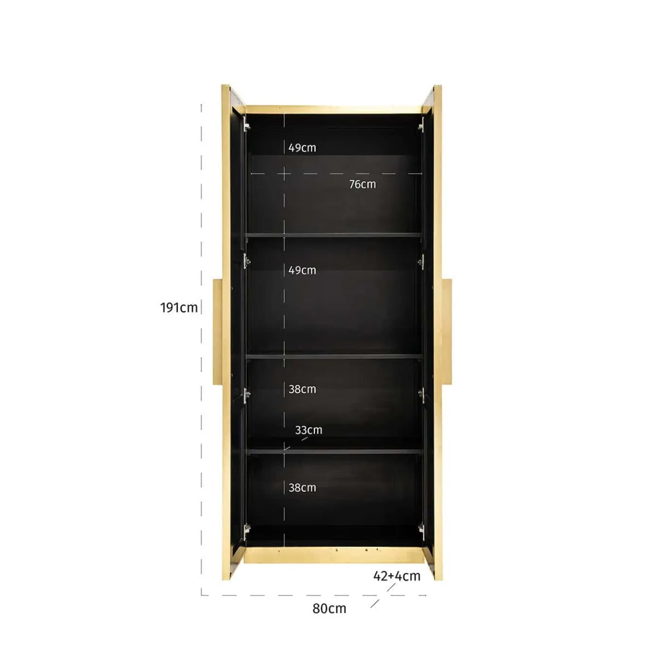 Richmond Wandkast Ironville Goud 191cm