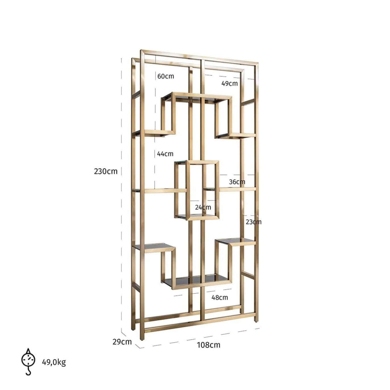 Richmond Wandkast Magnus Brushed Goud