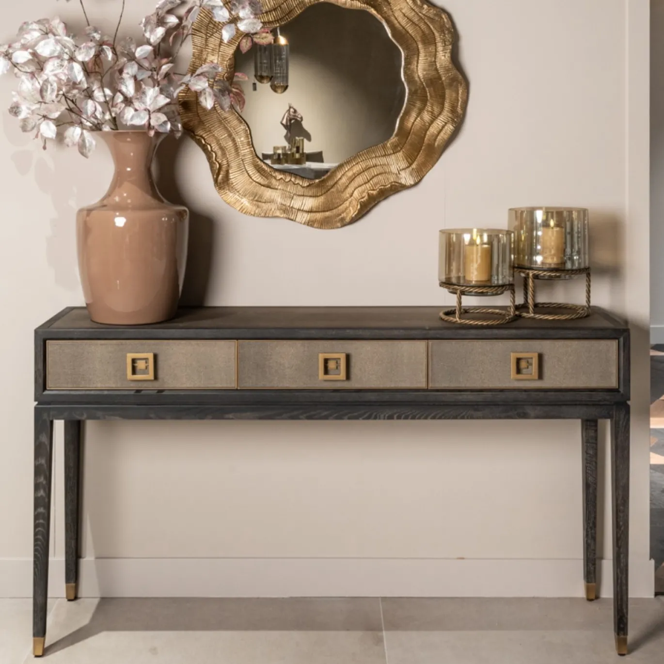 Richmond Wandtafel Bloomingville 3-Laden Segrijn