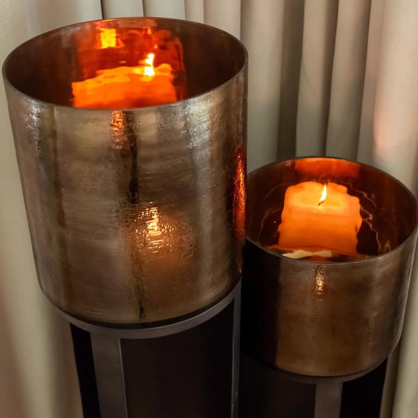 Richmond Windlicht Dane Zwart/Goud Groot