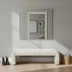Rivièra Maison Bankje Brera Bouclé Wit