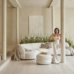 Rivièra Maison Bank San Remo 2,5-Zits Links Bouclé Wit