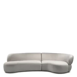 Rivièra Maison Bank San Remo 2,5-Zits Rechts Bouclé Lichtgrijs