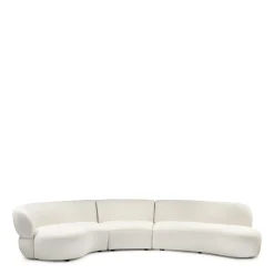 Rivièra Maison Bank San Remo 3,5-Zits Links Bouclé Wit