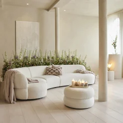 Rivièra Maison Bank San Remo 3,5-Zits Rechts Bouclé Wit