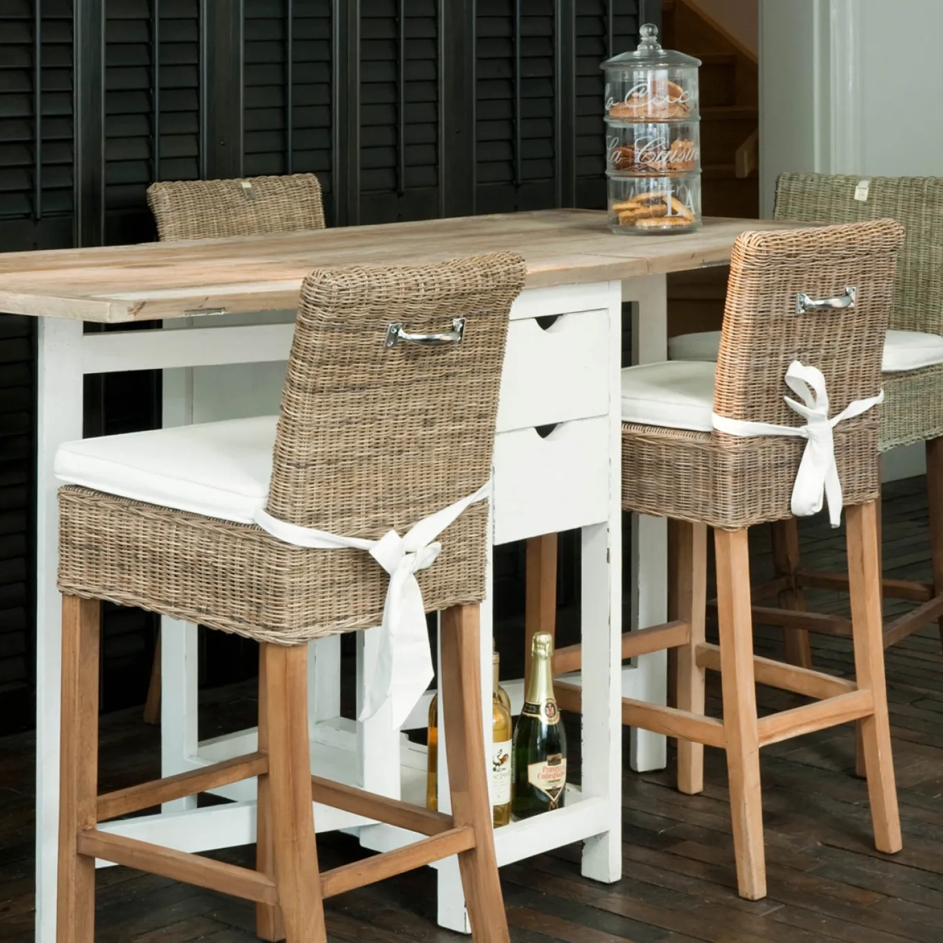 Rivièra Maison Barstoel Rustic Rattan Grijs