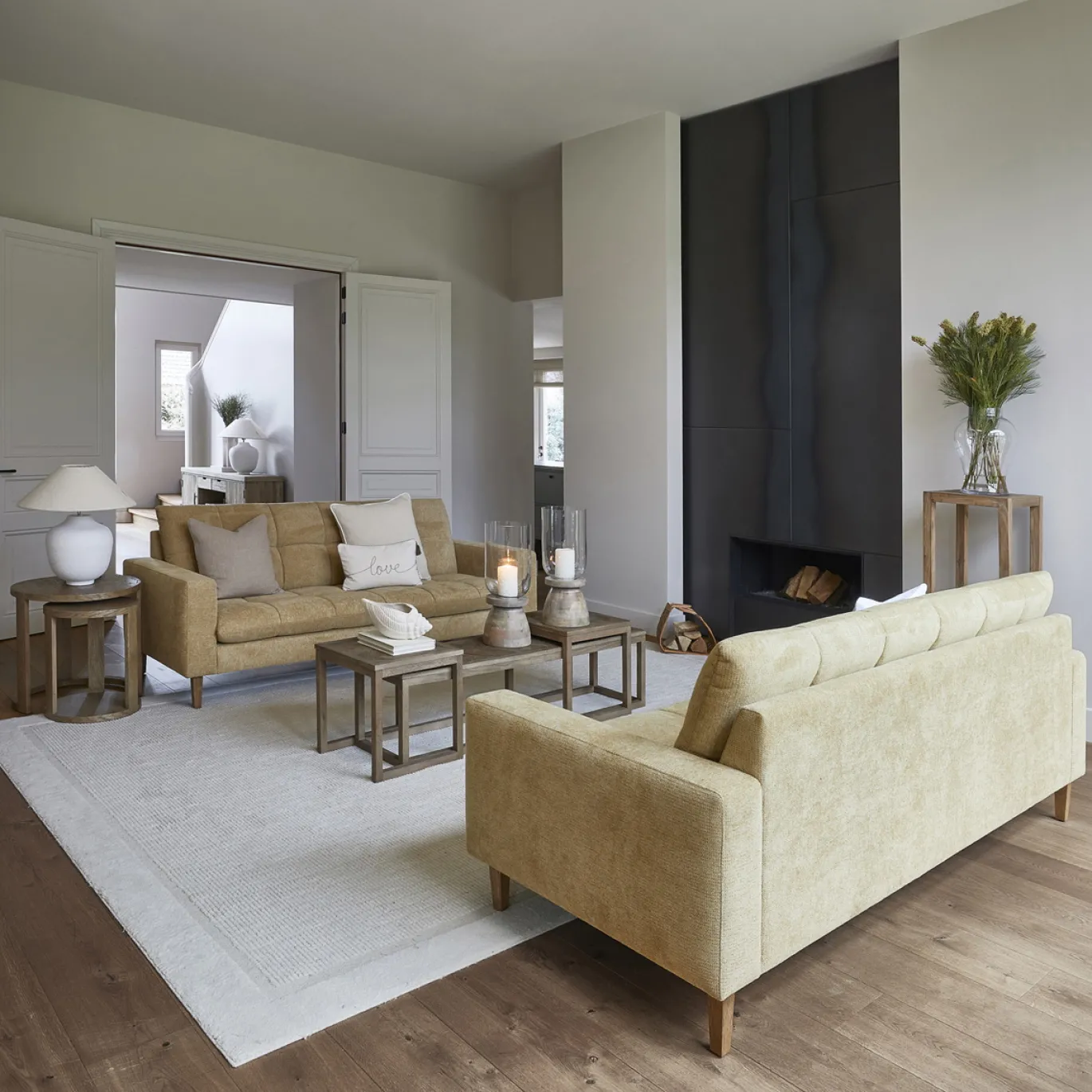 Rivièra Maison Bijzettafel Astoria Naturel Set van 2