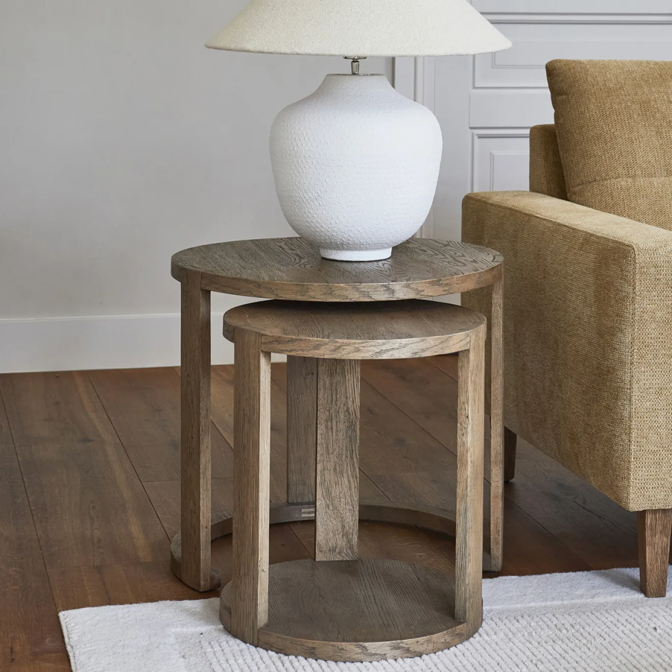 Rivièra Maison Bijzettafel Astoria Naturel Set van 2
