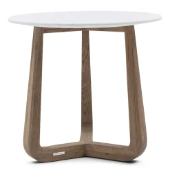 Rivièra Maison Bijzettafel Casone Marmer Wit Ø60cm