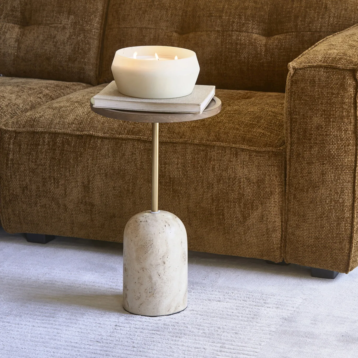 Rivièra Maison Bijzettafel Malibu Bruin Ø35cm