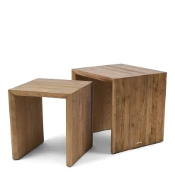 Rivièra Maison Bijzettafel Sant Mateau Eikenhout Set van 2
