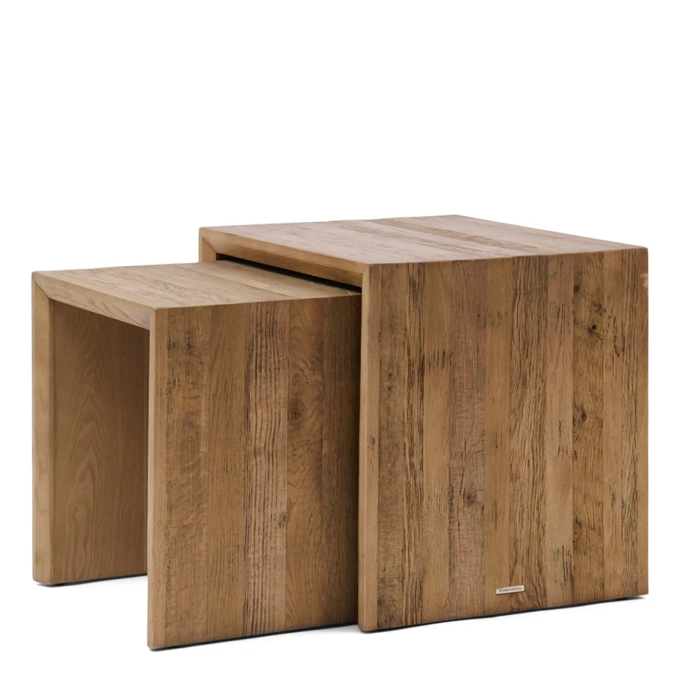 Rivièra Maison Bijzettafel Sant Mateau Eikenhout Set van 2