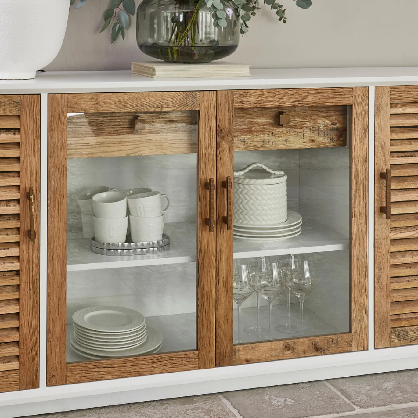 Rivièra Maison Dressoir Lake House Bruin/Wit 195cm