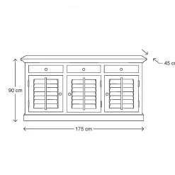 Rivièra Maison Dressoir New Orleans Wit 175cm