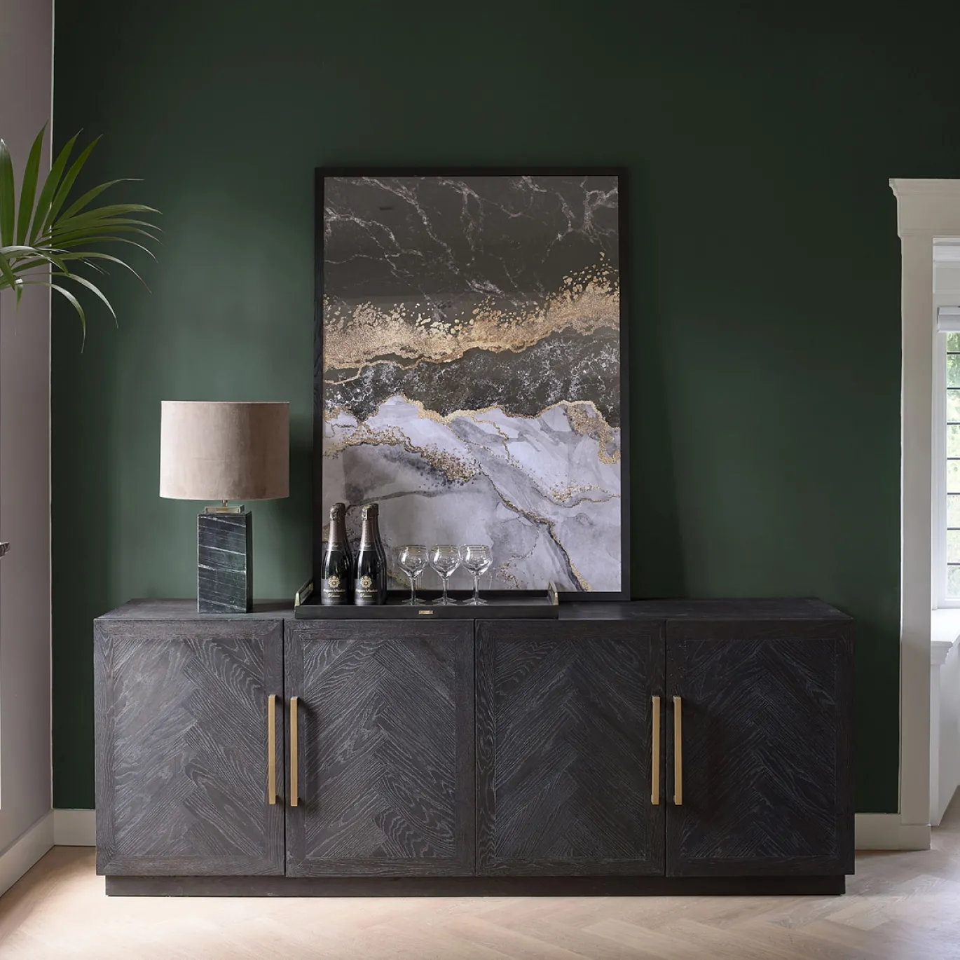 Rivièra Maison Dressoir 5th Avenue Zwart 230cm