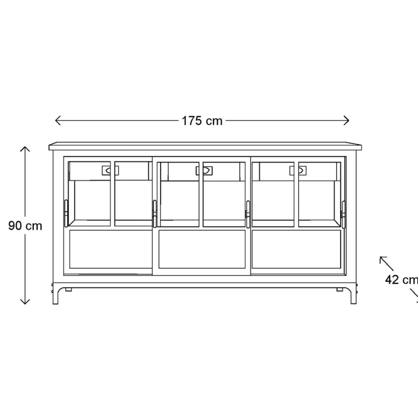 Rivièra Maison Dressoir The Hoxton Bruin/Zwart 175cm