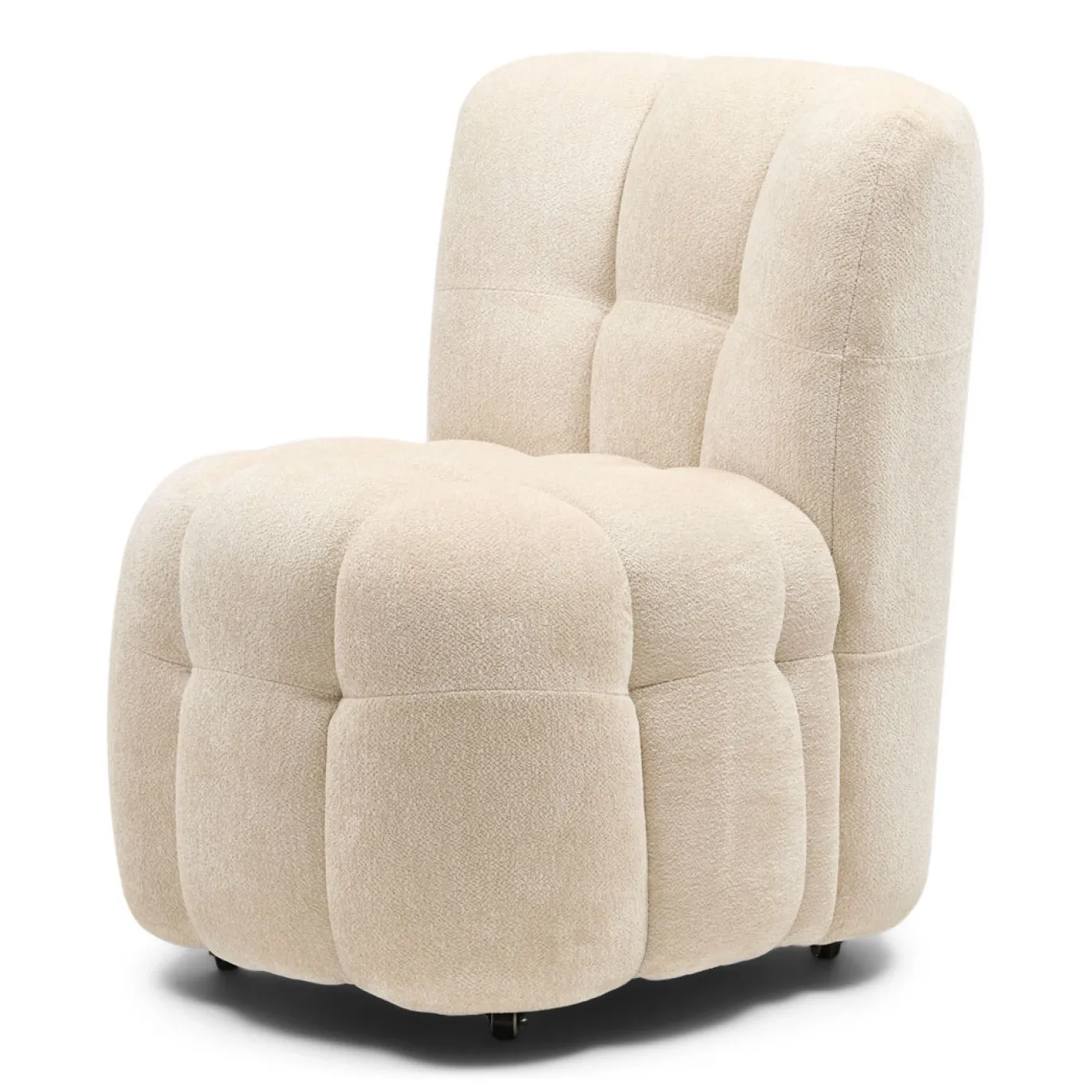Rivièra Maison Eetkamerstoel Davos Met Wielen Soft Weave Off White