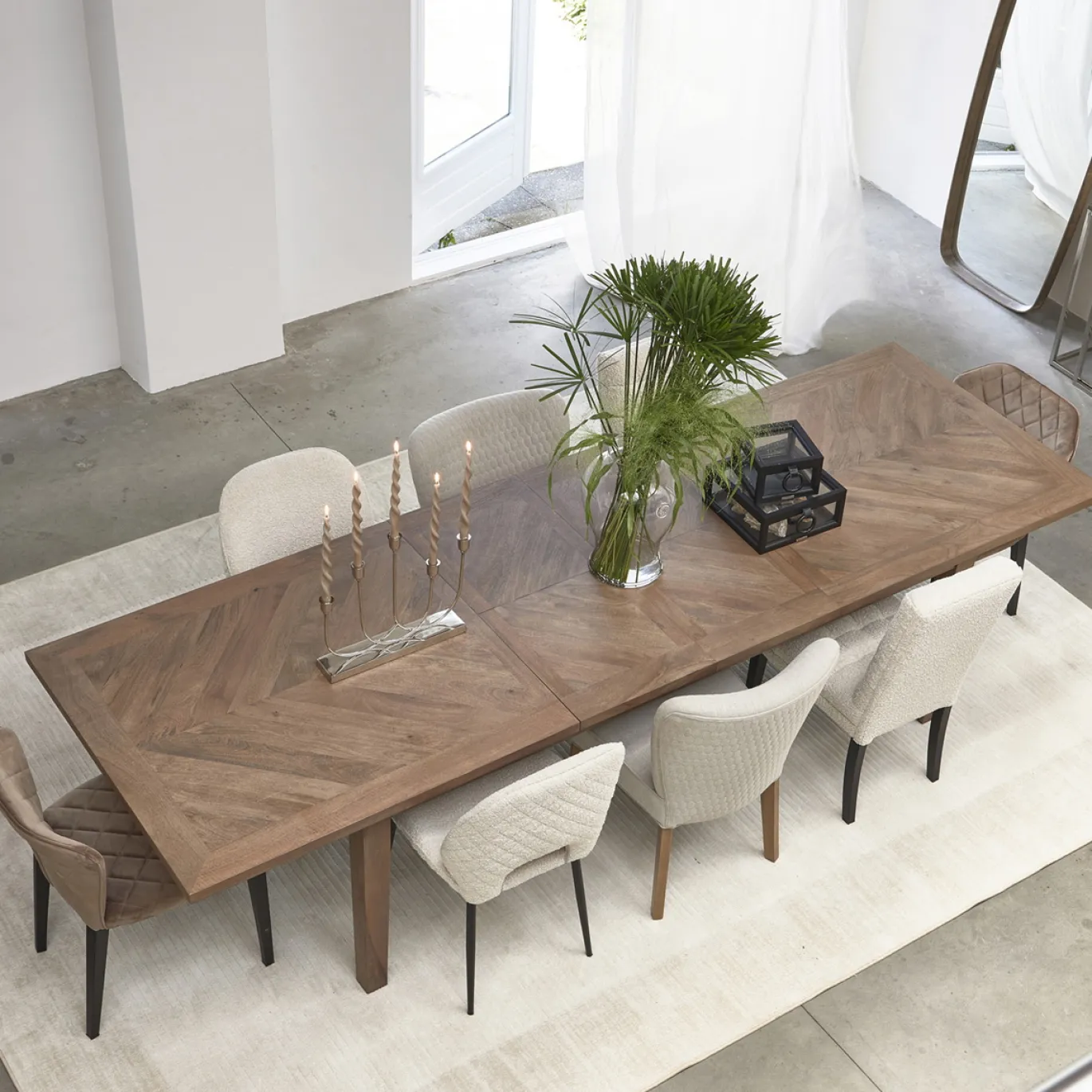 Rivièra Maison Eettafel Bodie Hill Bruin Uitschuifbaar 220-310cm
