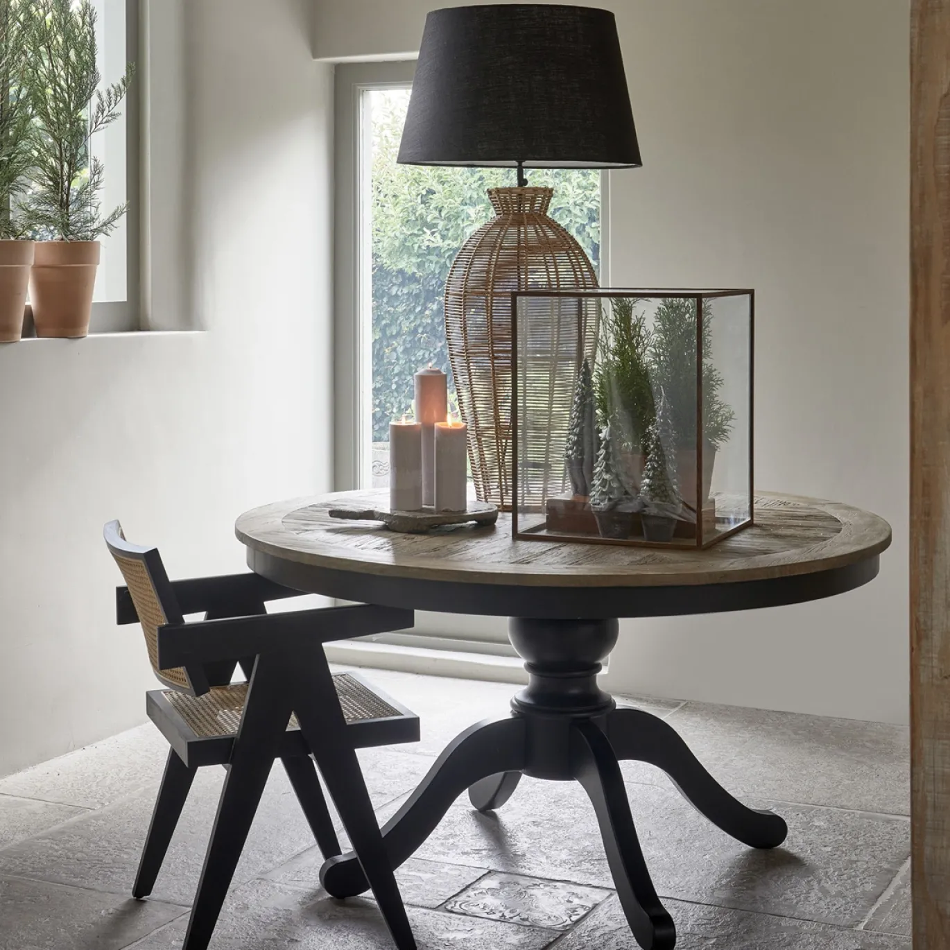 Rivièra Maison Eettafel Le Marais Bruin/Zwart Uitschuifbaar 140/190cm