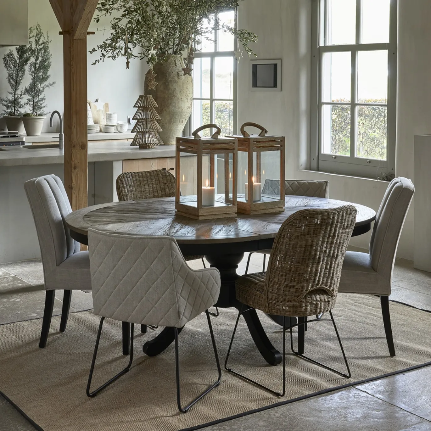 Rivièra Maison Eettafel Le Marais Bruin/Zwart Uitschuifbaar 140/190cm