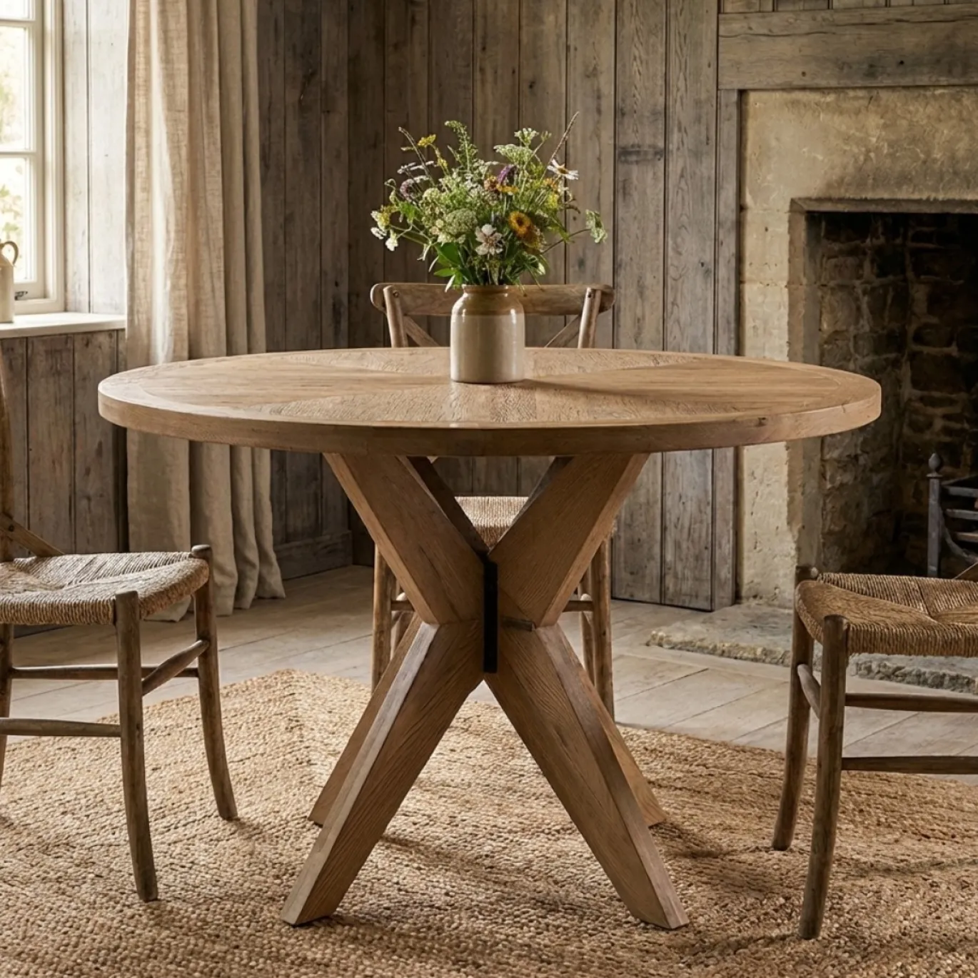 Rivièra Maison Eettafel Portland Ø120cm Naturel