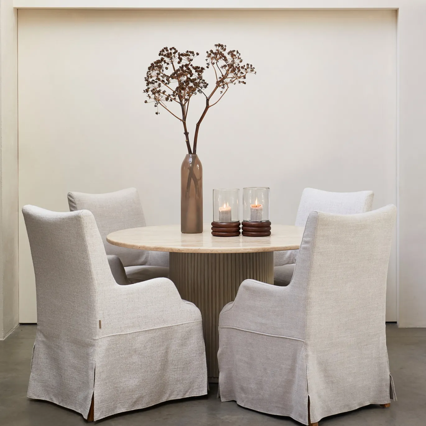 Rivièra Maison Eettafel Villanova Travertin Ø130cm
