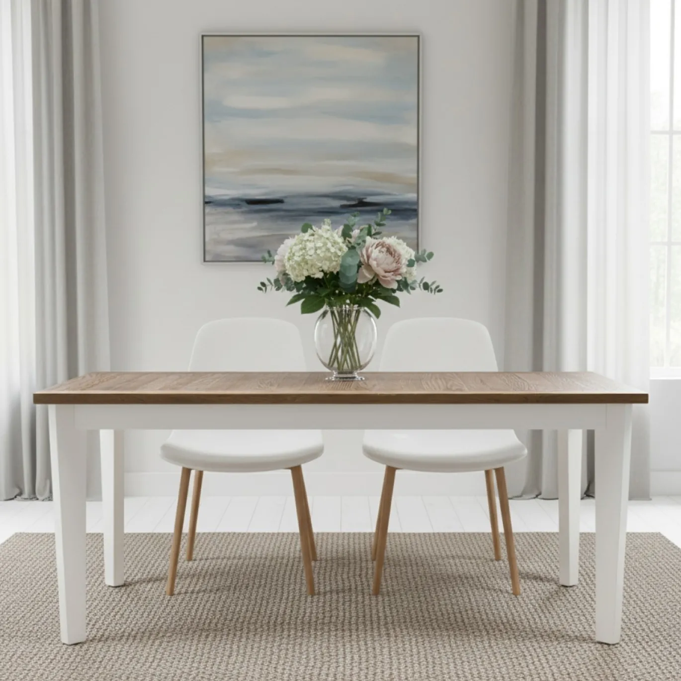 Rivièra Maison Eettafel Xavier Naturel/Wit 180cm