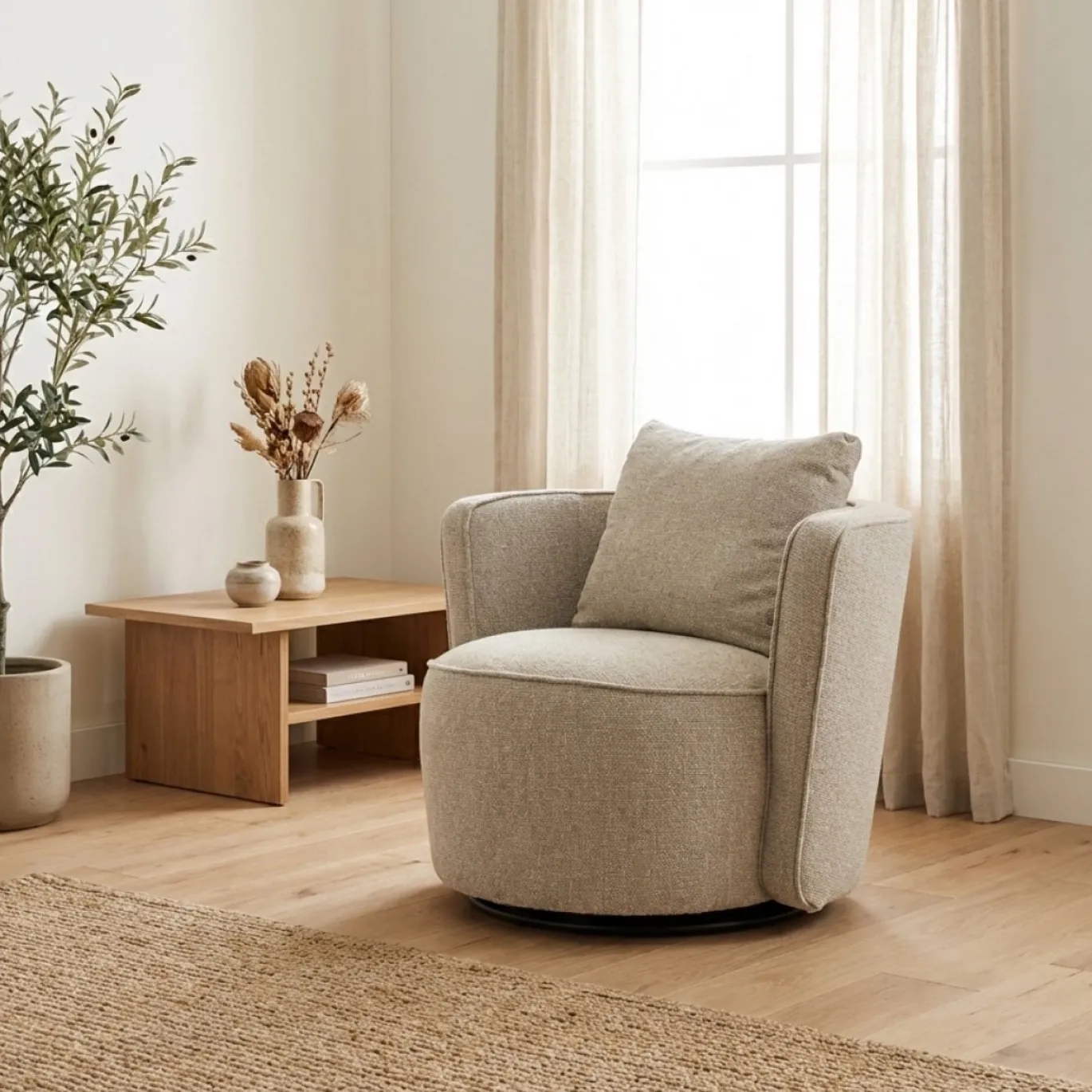 Rivièra Maison Fauteuil Cipriani Swivel AC Dune Sand