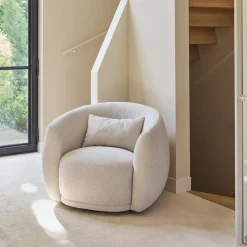 Rivièra Maison Fauteuil Leonardo Draaibaar Chenille Naturel