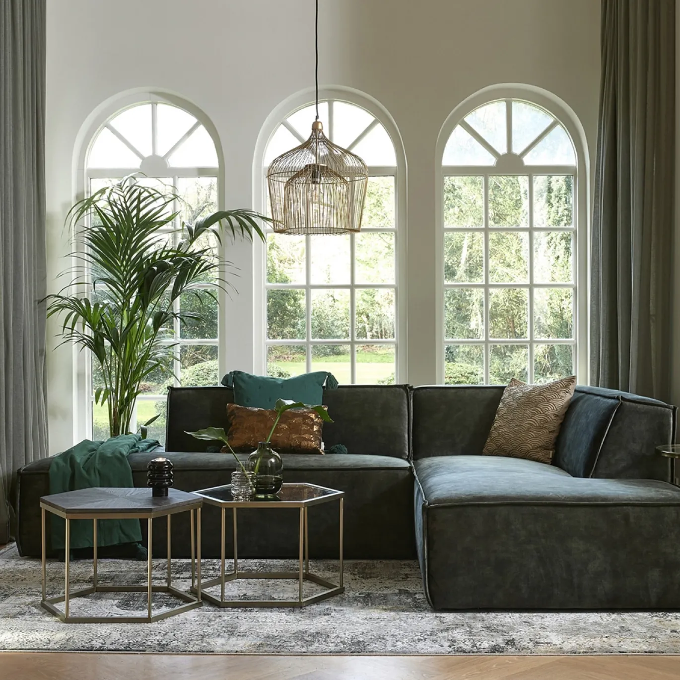 Rivièra Maison Hanglamp Manhattan Goud