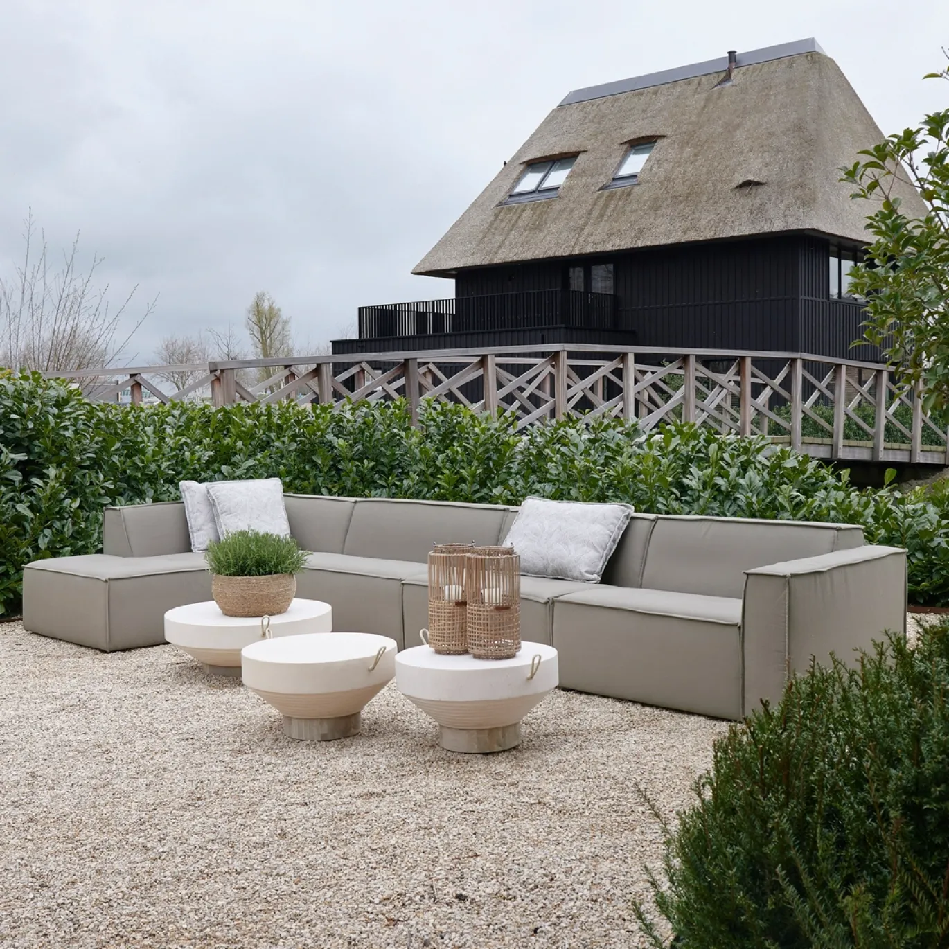 Rivièra Maison Hoekelement Bellagio Outdoor Rechts Taupe