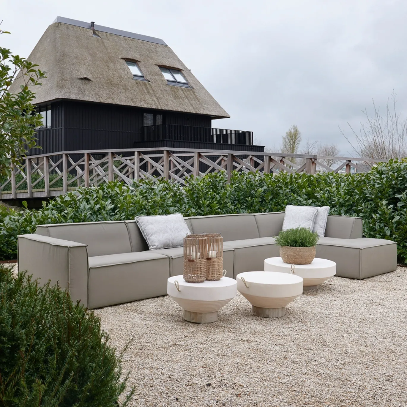 Rivièra Maison Hoekelement Bellagio Outdoor CL Rechts Taupe